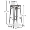 Tabouret de bar design industriel avec dossier - Bois et acier - 76cm - Stylix image 7