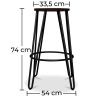 Tabouret Rond - Design Industriel - Bois et Métal - 74cm - Épingle à cheveux image 7