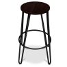 Tabouret Rond - Design Industriel - Bois et Métal - 74cm - Épingle à cheveux image 7