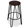 Tabouret Rond - Design Industriel - Bois et Métal - 74cm - Épingle à cheveux image 7