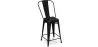 Tabouret de bar avec dossier - design industriel - 60cm - Stylix image 7