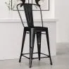 Tabouret de bar avec dossier - design industriel - 60cm - Stylix image 7