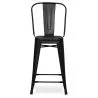 Tabouret de bar avec dossier - design industriel - 60cm - Stylix image 7