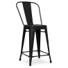 Tabouret de bar avec dossier - design industriel - 60cm - Stylix image 7