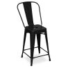 Tabouret de bar avec dossier - design industriel - 60cm - Stylix image 7
