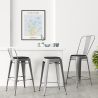 Tabouret de bar avec dossier - design industriel - 60cm - Stylix image 7