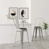 Tabouret de bar avec dossier - design industriel - 60cm - Stylix image 7