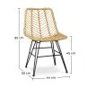 Chaise de salle à manger en rotin - Style Boho - Mia image 7