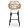 Tabouret de bar en rotin avec accoudoirs - Style Boho Bali - 75cm - Many image 7