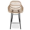 Tabouret de bar en rotin avec accoudoirs - Style Boho Bali - 75cm - Many image 7
