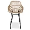 Tabouret de bar en rotin avec accoudoirs - Style Boho Bali - 75cm - Many image 7