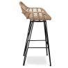 Tabouret de bar en rotin avec accoudoirs - Style Boho Bali - 75cm - Many image 7