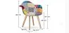  Chaise de Salle à Manger avec Accoudoirs - Revêtement Patchwork -  Pixi image 7