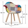  Chaise de Salle à Manger avec Accoudoirs - Revêtement Patchwork -  Pixi image 7