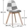 Chaise de salle à manger - Tapissée en patchwork noir et blanc - Denisse image 7