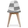Chaise de salle à manger - Tapissée en patchwork noir et blanc - Denisse image 7