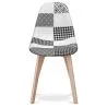Chaise de salle à manger - Tapissée en patchwork noir et blanc - Denisse image 7