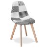 Chaise de salle à manger - Tapissée en patchwork noir et blanc - Denisse image 7