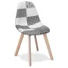 Chaise de salle à manger - Tapissée en patchwork noir et blanc - Denisse image 7