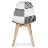 Chaise de salle à manger - Tapissée en patchwork noir et blanc - Denisse image 7
