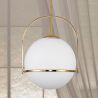Lampe de plafond à boule en verre - Lampe suspendue dorée - Anette image 7
