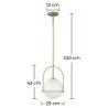 Lampe de plafond à boule en verre - Lampe suspendue dorée - Anette image 7