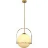 Lampe de plafond à boule en verre - Lampe suspendue dorée - Anette image 7