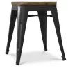 Tabouret Design Industriel - Bois et Acier - 45cm -Stylix image 7