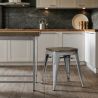 Tabouret Design Industriel - Bois et Acier - 45cm -Stylix image 7