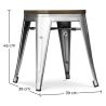 Tabouret Design Industriel - Bois et Acier - 45cm -Stylix image 7