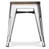 Tabouret Design Industriel - Bois et Acier - 45cm -Stylix image 7