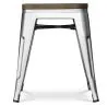 Tabouret Design Industriel - Bois et Acier - 45cm -Stylix image 7