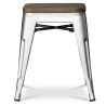 Tabouret Design Industriel - Bois et Acier - 45cm -Stylix image 7