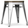 Tabouret Design Industriel - Bois et Acier - 45cm -Stylix image 7
