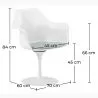 Chaise de salle à manger avec accoudoirs - Chaise pivotante blanche -Tulipan image 7
