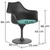Chaise de salle à manger avec accoudoirs - Chaise pivotante noire - Tulipan image 7