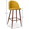 Tabouret rembourré en tissu - Design scandinave - 76cm - Evelyne image 7