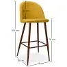 Tabouret rembourré en tissu - Design scandinave - 76cm - Evelyne image 7