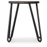 Tabouret de bar rond - design industriel - bois et acier - 43cm - Hairpin image 7