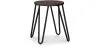 Tabouret de bar rond - design industriel - bois et acier - 43cm - Hairpin image 7