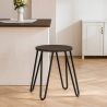 Tabouret de bar rond - design industriel - bois et acier - 43cm - Hairpin image 7