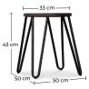 Tabouret de bar rond - design industriel - bois et acier - 43cm - Hairpin image 7