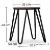 Tabouret de bar rond - design industriel - bois et acier - 43cm - Hairpin image 7