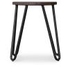 Tabouret de bar rond - design industriel - bois et acier - 43cm - Hairpin image 7