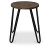Tabouret de bar rond - design industriel - bois et acier - 43cm - Hairpin image 7