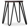 Tabouret de bar rond - design industriel - bois et acier - 43cm - Hairpin image 7