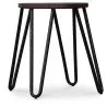 Tabouret de bar rond - design industriel - bois et acier - 43cm - Hairpin image 7