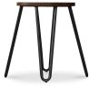 Tabouret de bar rond - design industriel - bois et acier - 43cm - Hairpin image 7