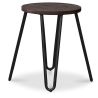 Tabouret de bar rond - design industriel - bois et acier - 43cm - Hairpin image 7