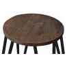 Tabouret de bar rond - design industriel - bois et acier - 43cm - Hairpin image 7